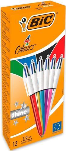 BolÍgrafo bic 4 colores shine cuerpo surtido punta 1mm
