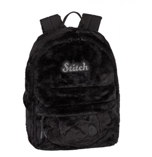 Mochila grande Stitch Black Fluffy