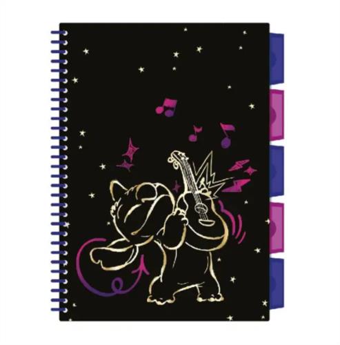 Cuaderno escolar Stitch Black collection guitar