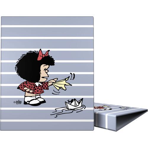 Carpeta anillas forrada A4 4D25 Mafalda boat