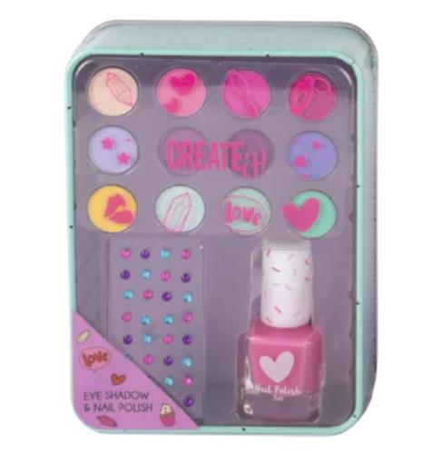 Set de Sombras y Esmaltes Uñas Create It Caja Metálica