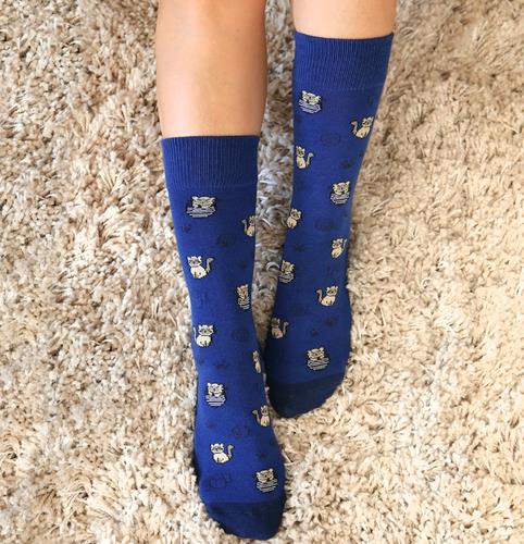 Calcetines Lovely  Blue Kitty