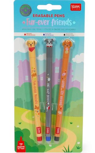 Set 3 borrables gel Legami Fur-ever Friends