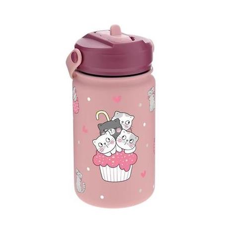 Botella acero 330ML TAPÓN INFANITIL - MAKE UP CATS