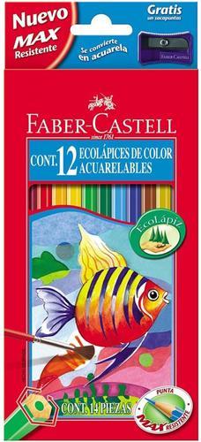 Estuche 12 lápices acuarelables pincel Faber-Castell