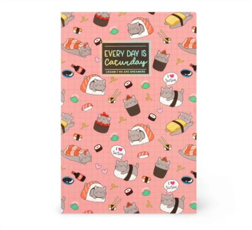 Cuaderno a Rayas - Small - Hoja A6 Sushi Cat