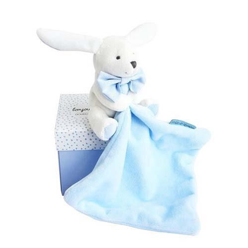 Doudou conejito caja Flor Azul