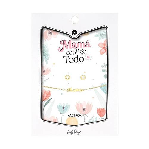 Set de colgante   pendientes -MAMÁ,CONTIGO TODO