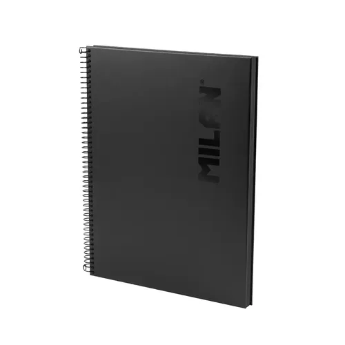 Cuaderno A4 con espiral  colección Shadow negro