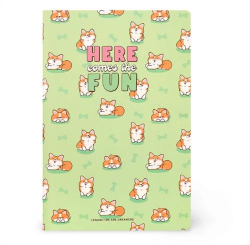 Cuaderno a Rayas - Medium - Hoja A5 Green Corgi