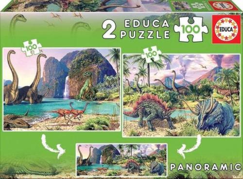 PUZZLE 2 X 100 PIEZAS DINO WORLD DINOSAURIOS