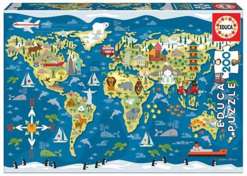 Puzzle 200 PIEZAS MAPAMUNDI 40X28CM