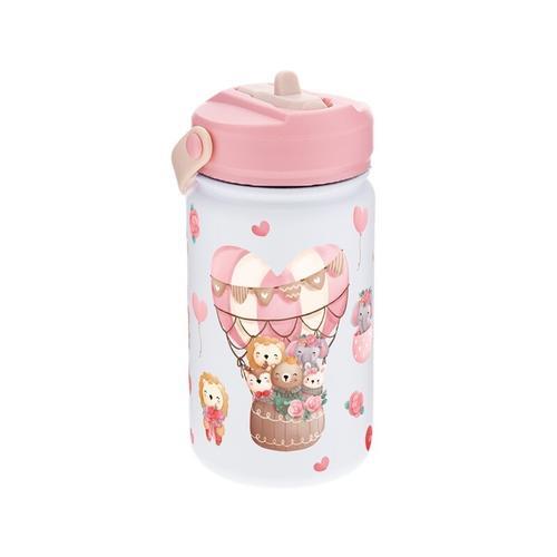 Botella acero 330ML TAPÓN INFANITIL - ICE PINK BALLON LOVELY TRAVELLERS