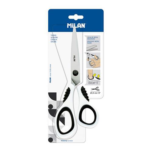 Blíster tijeras de oficina blancas 20,5 cm