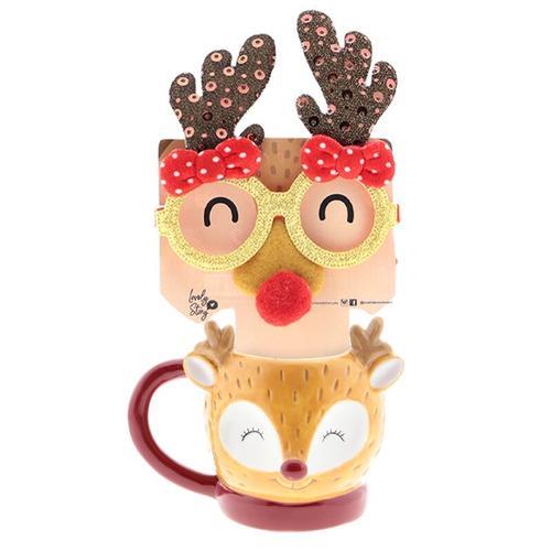 Taza con forma de Reno 350ML   GAFAS DE NAVIDAD - Reno