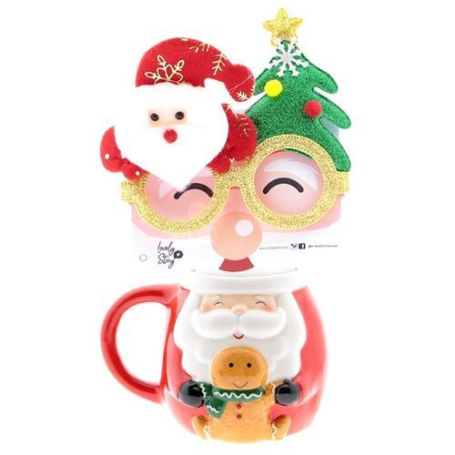 Taza con forma de Santa 350ML   GAFAS DE NAVIDAD - Santa