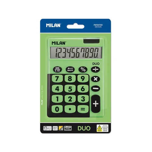 Blíster calculadora sobremesa 10 dígitos Duo, verde