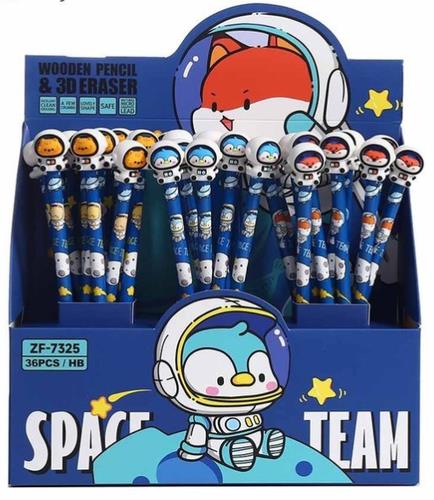 Lápices con goma 3D SPACE ANIMALS