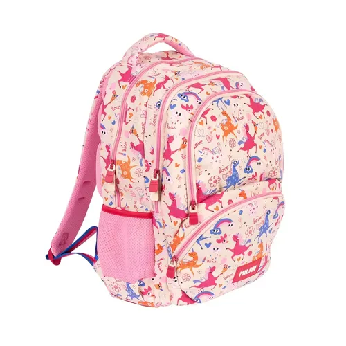 Mochila escolar 4 cremalleras (25 L) serie especial Flowicorn