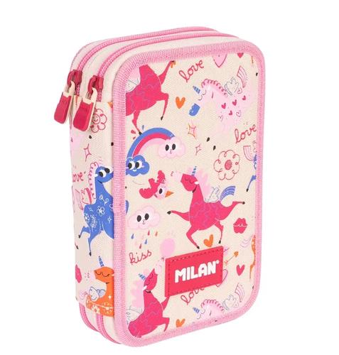 Plumier 2 pisos con contenido serie especial Flowicorn, beige