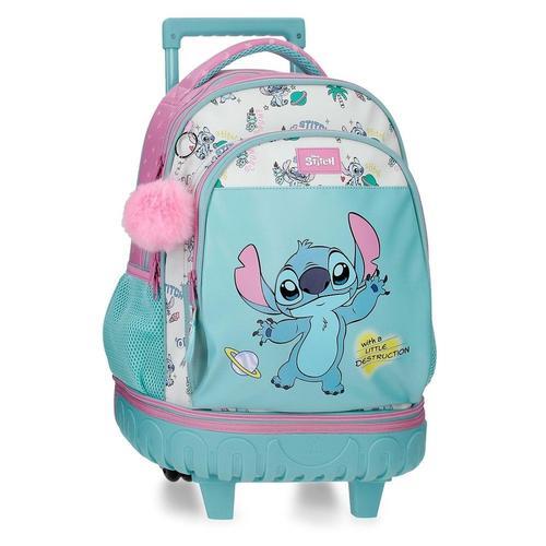 Mochila escolar 45cm compact desmontable dos ruedas stitch l