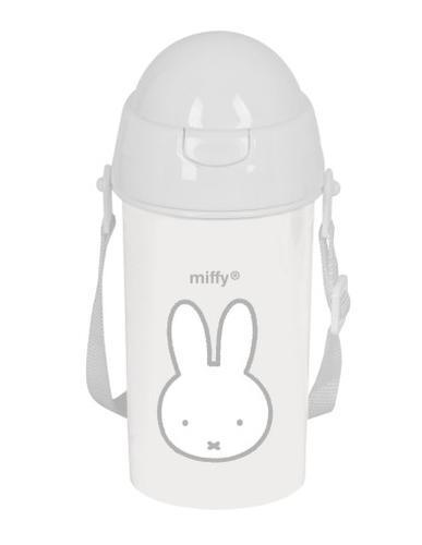 BOTELLA 500ml APERTURA AUTOM. CON PAJITA MIFFY "NIEBLA" | 