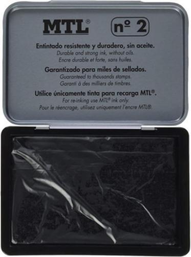 Tampón metálico nº2 negro almohadilla 109x70mm mtl