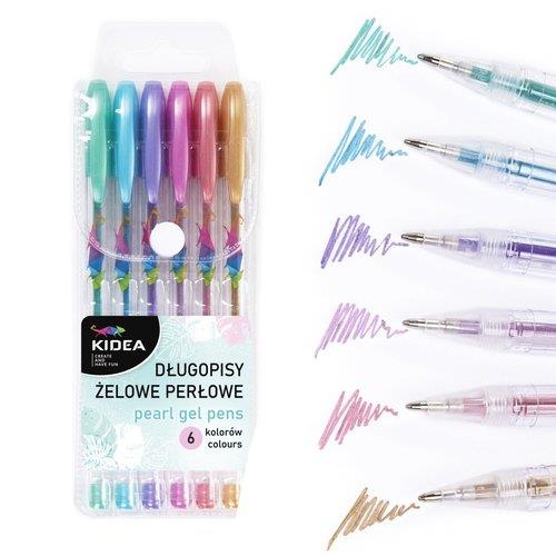 Set de 6 bolígrafos de gel perlados
