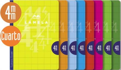Libreta A5 50H 70G CUADROVIA 4MM COLORES SURTIDOS