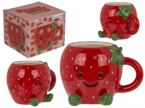 TAZA 410ML FRESA KAWAII 13X9CM EN CAJA REGALO